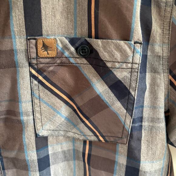 HippyTree Nomad Division Men's Brown Plaid Button Up Size Large - Picture 4 of 6